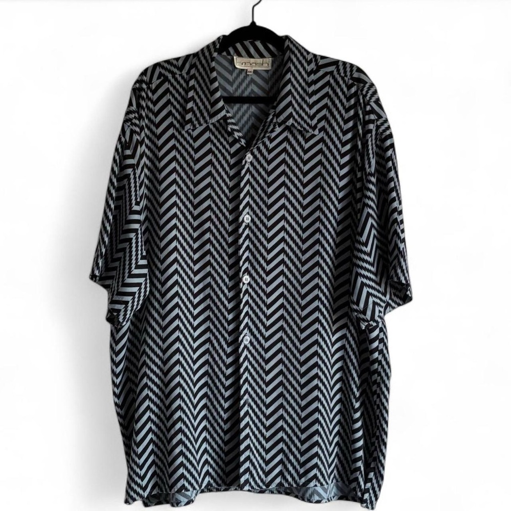 90s SMASH Oversized Rave S/S Vintage Button Up Made in USA Sz XXL 26x32